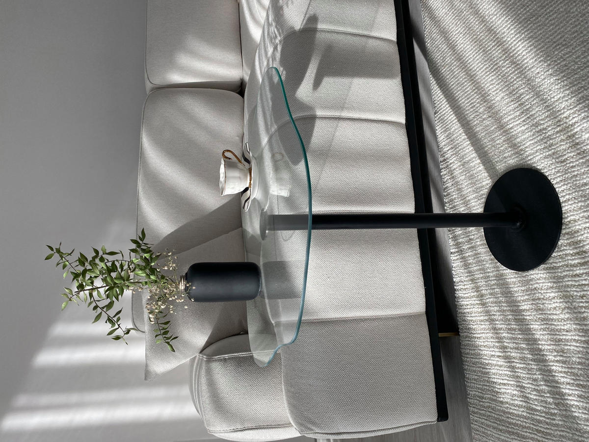 BEISTELLTISCH Royale mit Schwarzfuß und Glasplatte - Schwarz, Holzwerkstoff/Metall (50/50/50cm) - moebel17