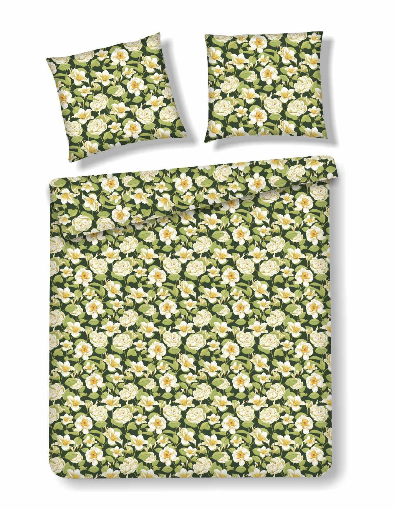 BETTWÄSCHE Fenilla - Dunkelgrün, Textil (200/220cm) - home&you