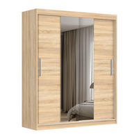 SCHWEBETÜRENSCHRANK VIVA 200/215,5/59cm 2-türig mit Spiegel Sonoma Eiche - Sonoma Eiche, Holzwerkstoff (200/215.5/59cm) - MASSENO