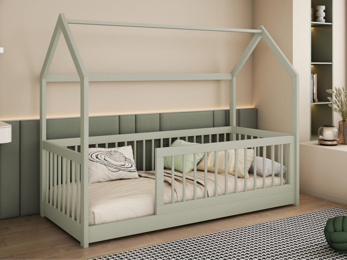 HAUSBETT Greta 90 - Olivgrün, Holz (90/200cm) - MIRJAN24