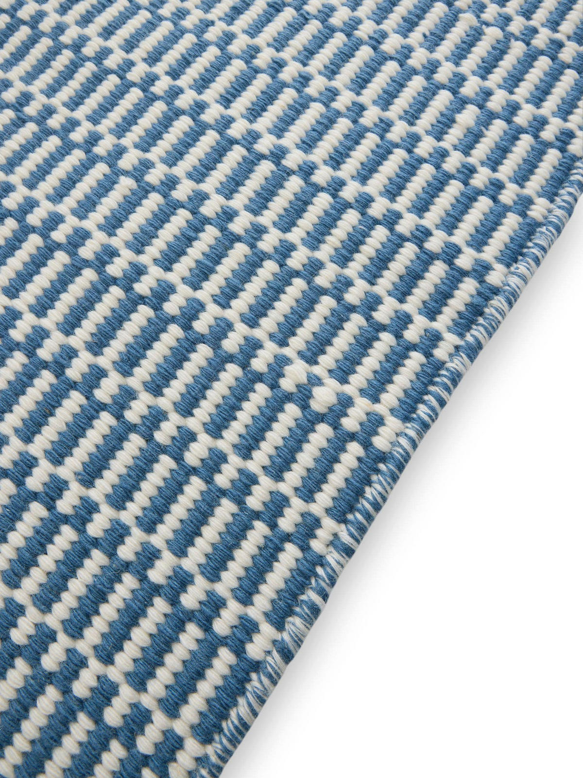 WOLLTEPPICH Laura handgewebt 250/350 cm - Blau, Naturmaterialien/Textil (250/350cm) - benuta Pure