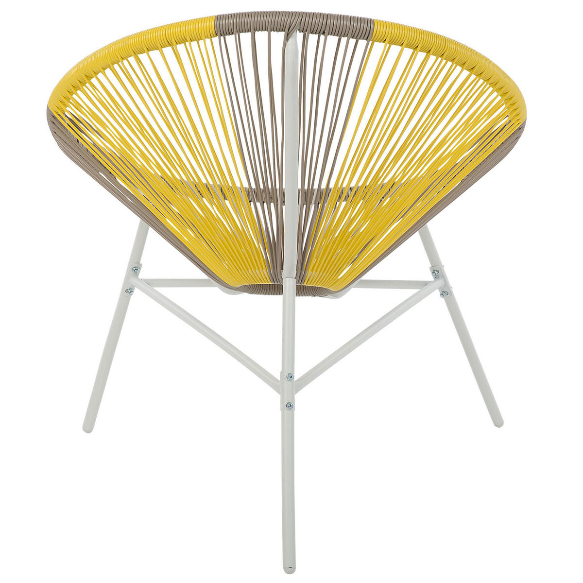 RATTANSTUHL 2er-SET Kunststoff beige/gelb 76 cm Acapulco - Beige/Gelb, Kunststoff (76/85/76cm) - Beliani