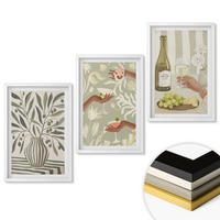 WANDBILDER 3er-Set - 40x60 cm Weißer Rahmen - Rustikale Cocktails mit Olivenblüten - Weiß, Kunststoff (40/60cm) - ArtPrintCave
