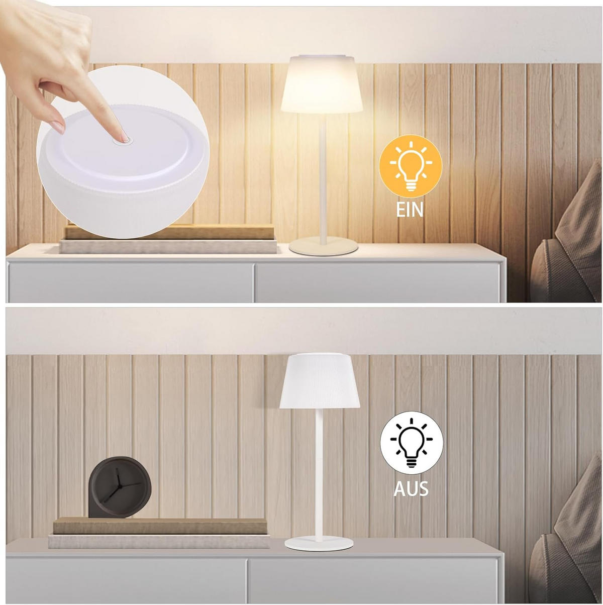 TISCHLEUCHTE Scheinhold 13/30.5/13 cm - Weiß, Metall (13/13/30.5cm) - ZMH