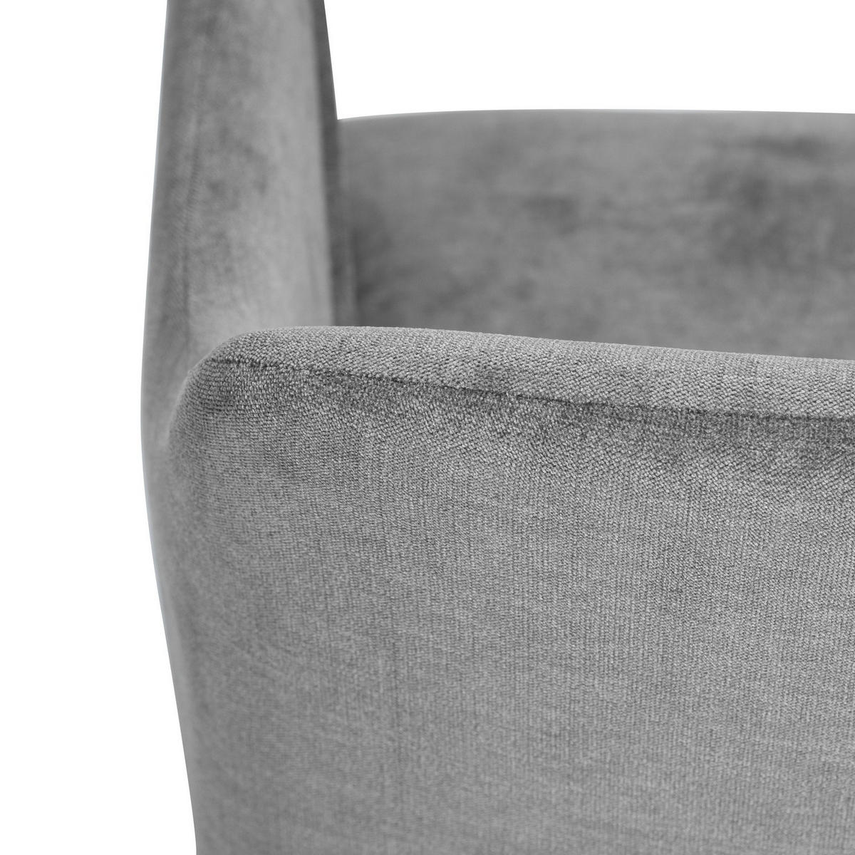 ARMLEHNSTUHL-SET 2 Stück in Stoff Metallbeine - Grau/Akaziefarben, Holzwerkstoff/Textil (54/75/53cm) - Urban Meuble