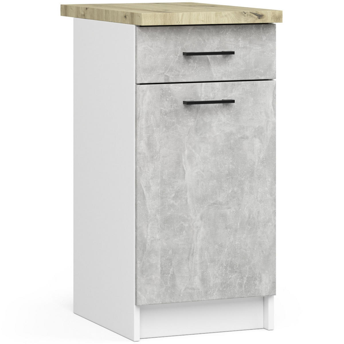 KUCHYŇSKÝ BLOK Beton 203/180/46 - tmavě šedá, kompozitní dřevo (180/203/46cm) - RAUMHIRSCH FURNITURE