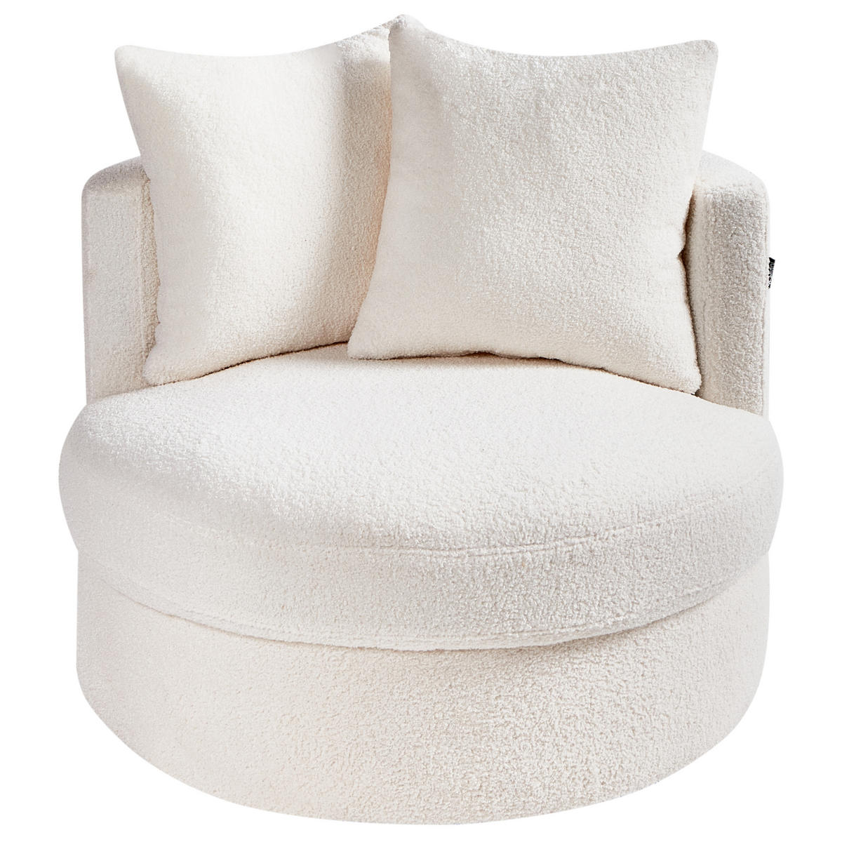 DREHSESSEL Weiß Dalby - Weiß, Textil (82/61/82cm) - Beliani