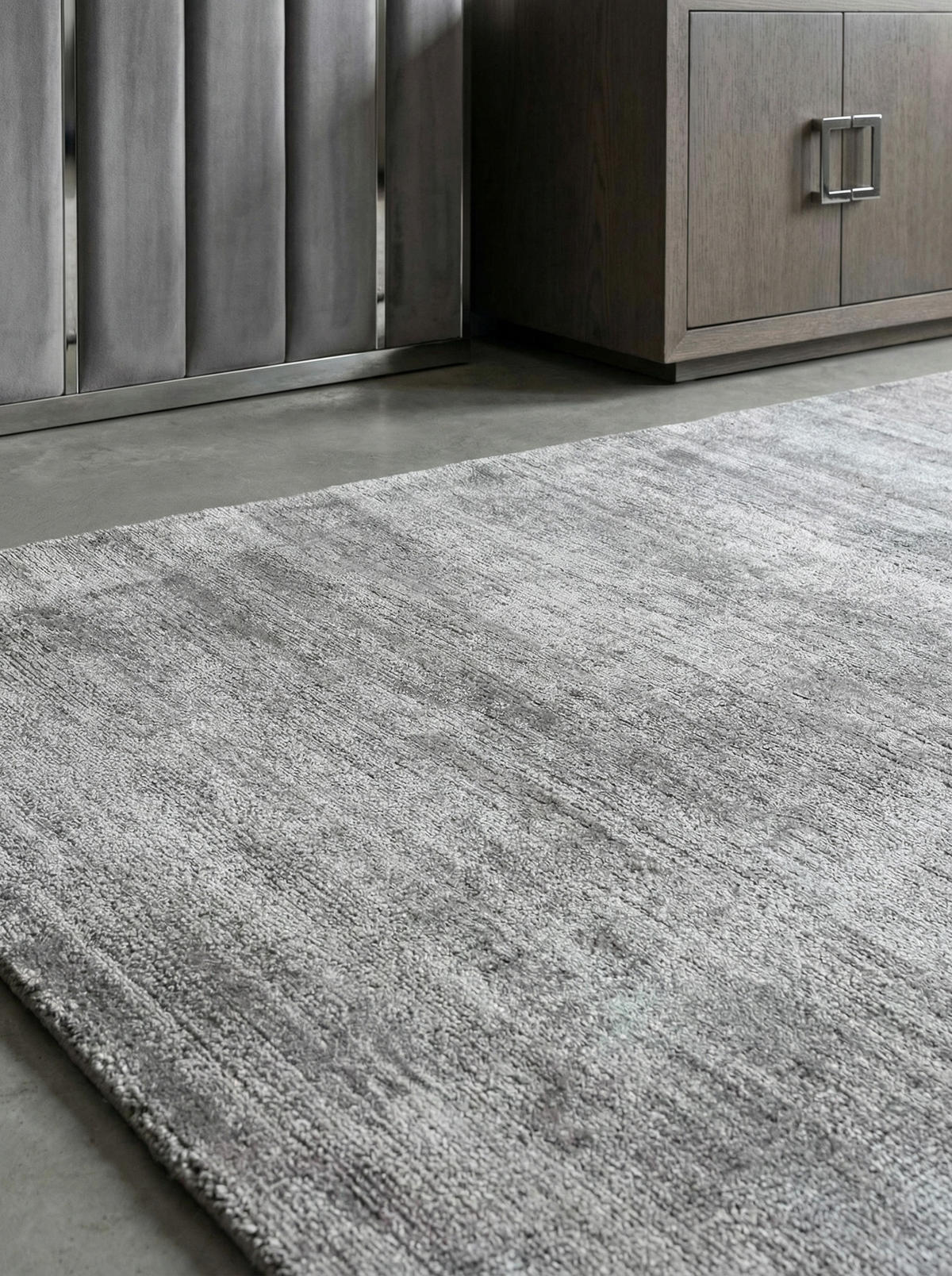 TEPPICH Viskose handgewebt zeitloses Design BARI, Silber 200x290 cm - Silberfarben, Textil (200/290cm) - KADIMA DESIGN