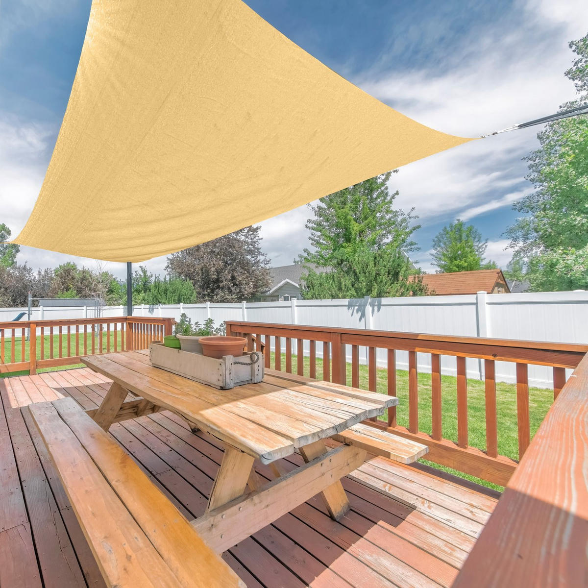 SONNENSEGEL mit UV Schutz, 4x3m - Beige, Textil (400/300cm) - Outtec