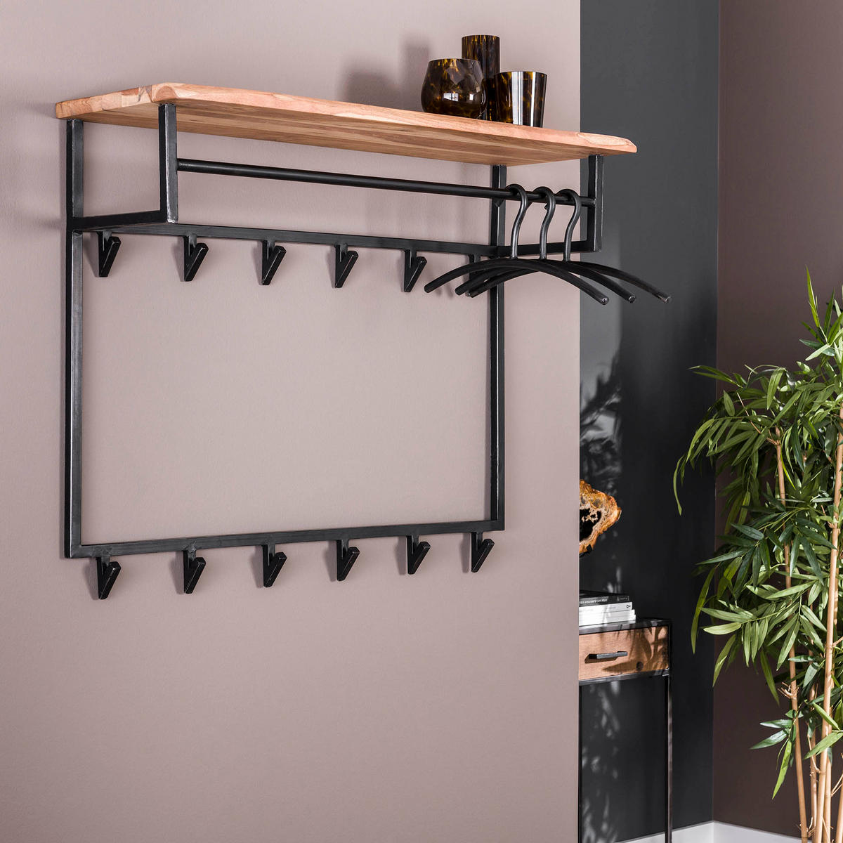 WANDGARDEROBE Edge Braun 100/33/80 cm - Braun, Holz (33/80/100cm) - Hoyz Collection