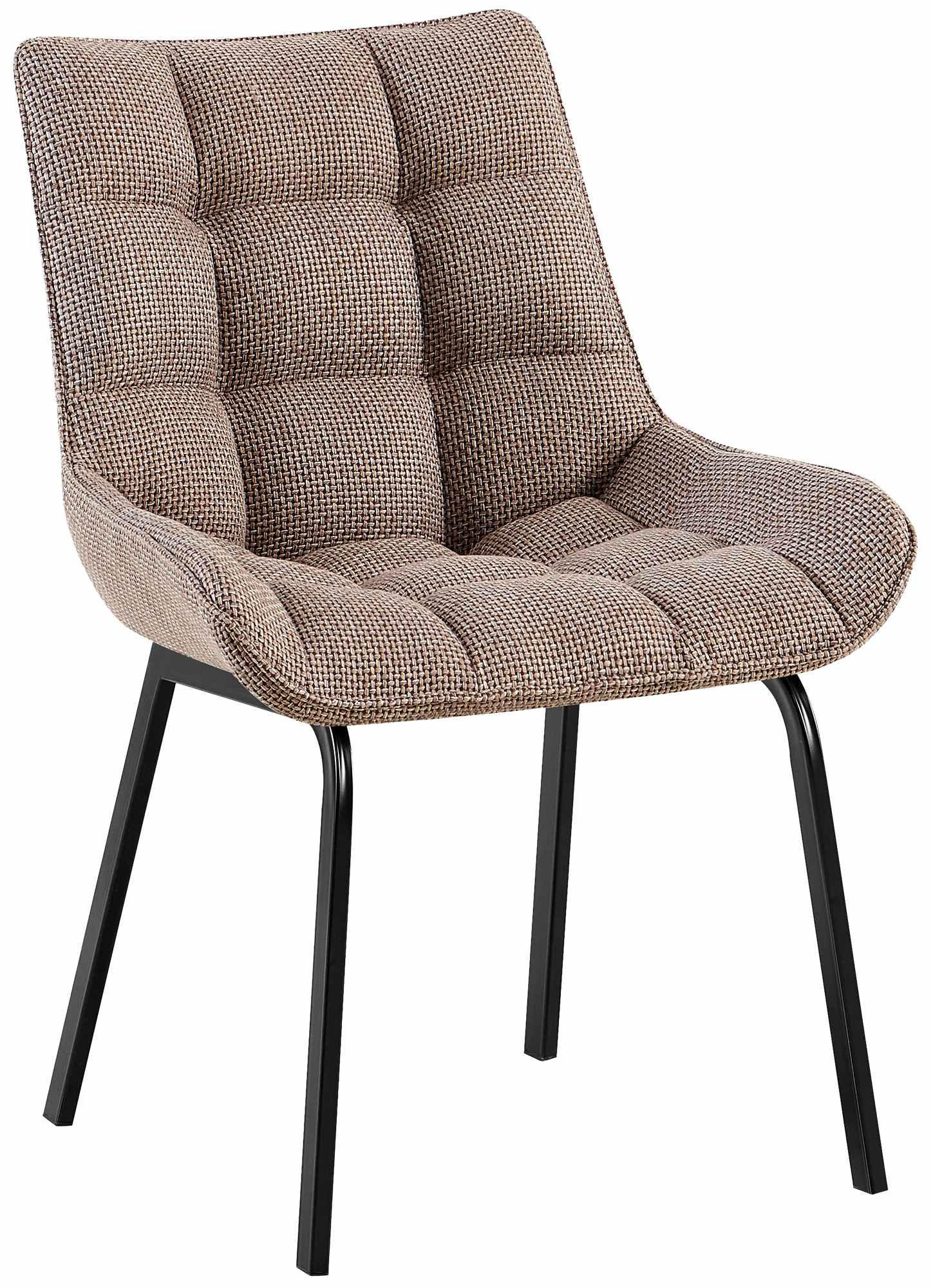 STUHL Stoff terrabraun - Dunkelbraun/Schwarz, Textil/Metall (58/84/57cm) - CLP
