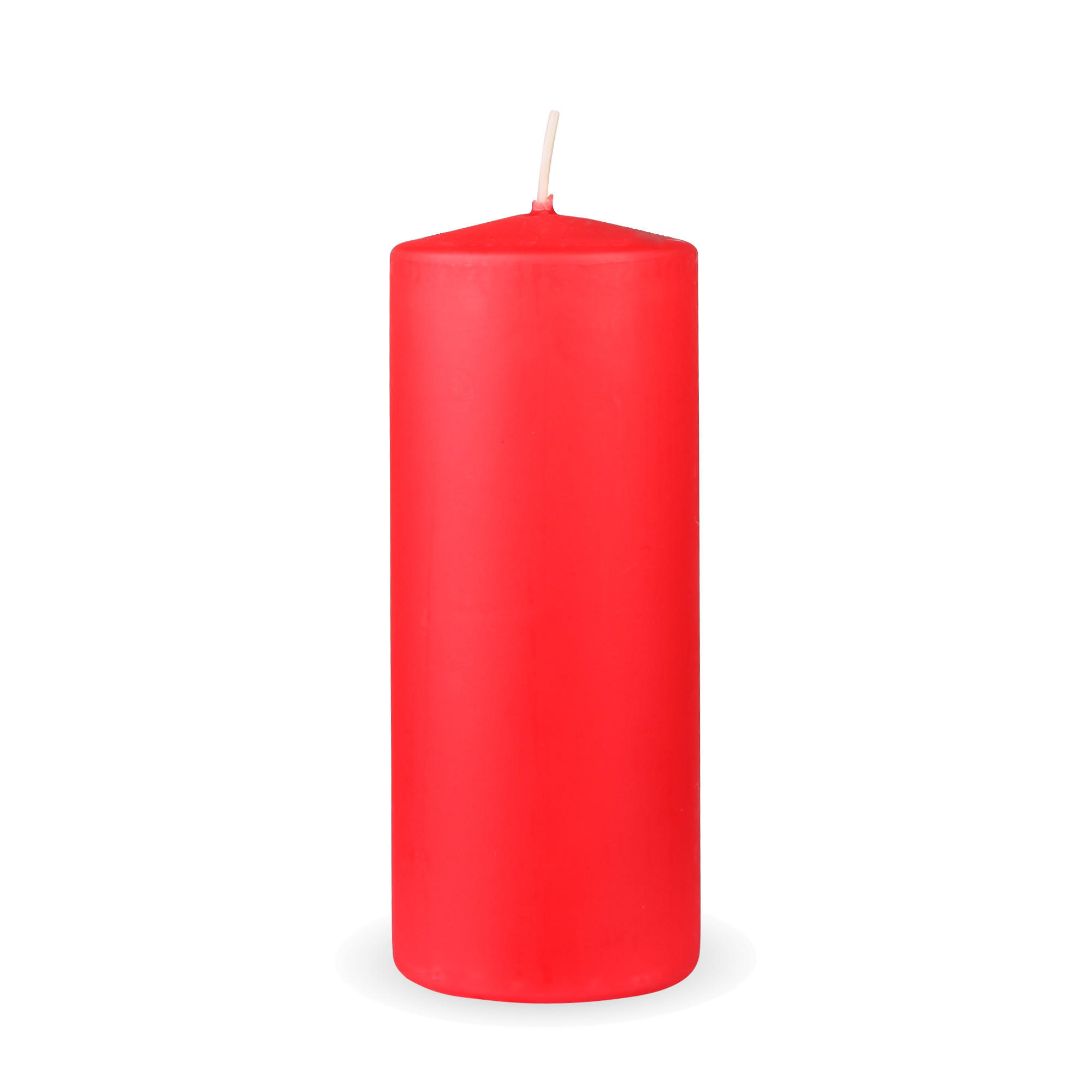 STUMPENKERZEN "Rot", Größe Ø7cm x Höhe: 16 cm - Rot, Naturmaterialien (7/16cm) - HS Candle