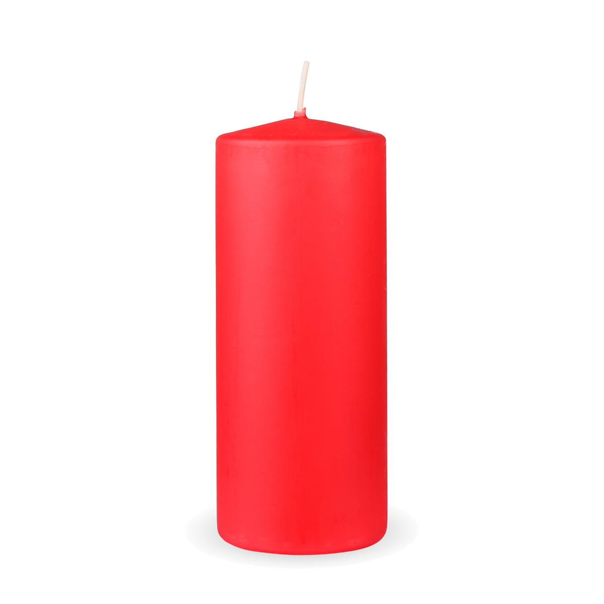 STUMPENKERZEN "Rot", Größe Ø7cm x Höhe: 16 cm - Rot, Naturmaterialien (7/16cm) - HS Candle