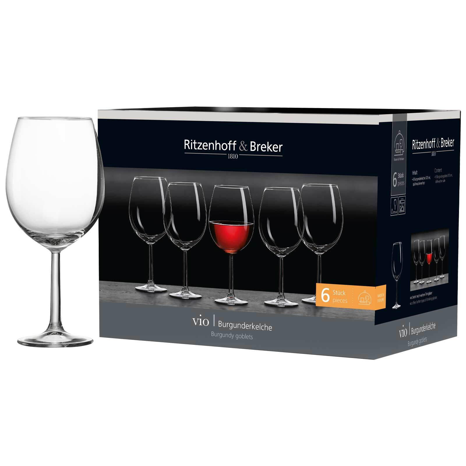 BURGUNDERGLÄSER Vio transparent 570 ml 6er Set - Transparent, Glas (0.57L) - Ritzenhoff Breker