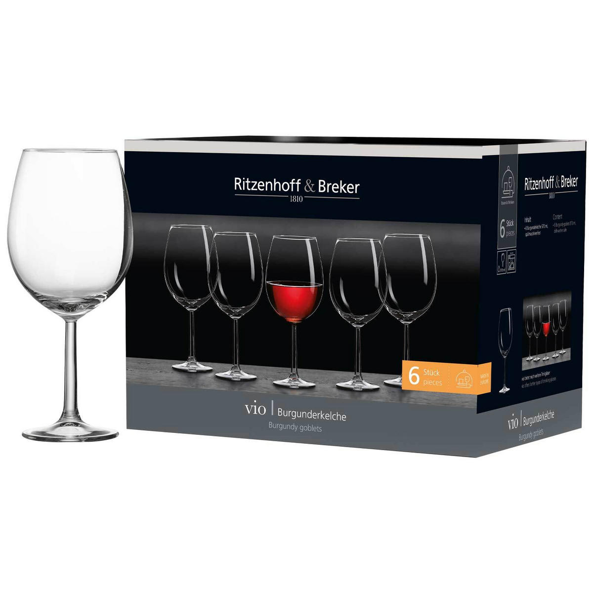 BURGUNDERGLÄSER Vio transparent 570 ml 6er Set - Transparent, Glas (0.57L) - Ritzenhoff Breker