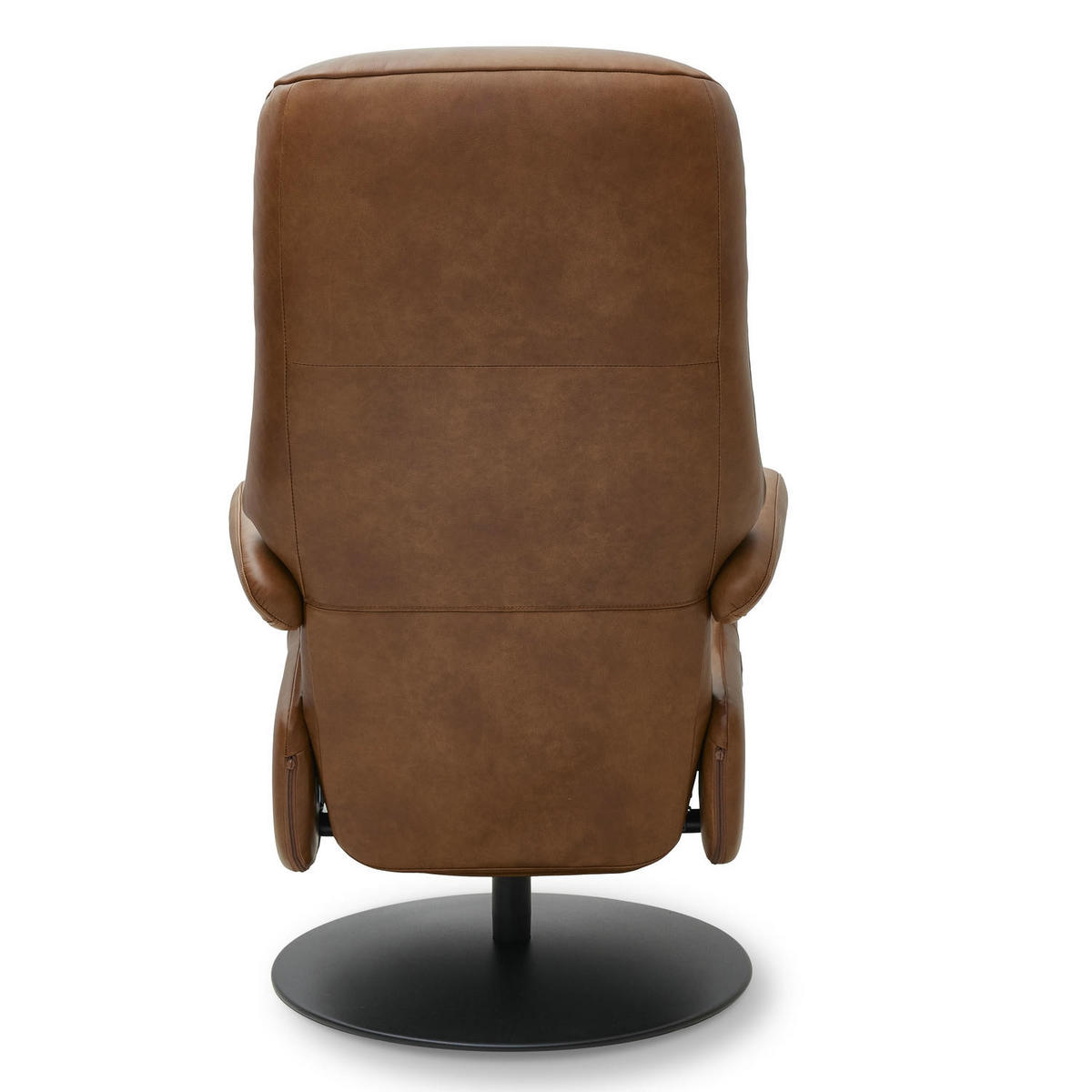 RELAXSESSEL Echtleder Cognac Braun - Schwarz/Braun, Leder/Metall (79/115/85cm) - Furnhouse