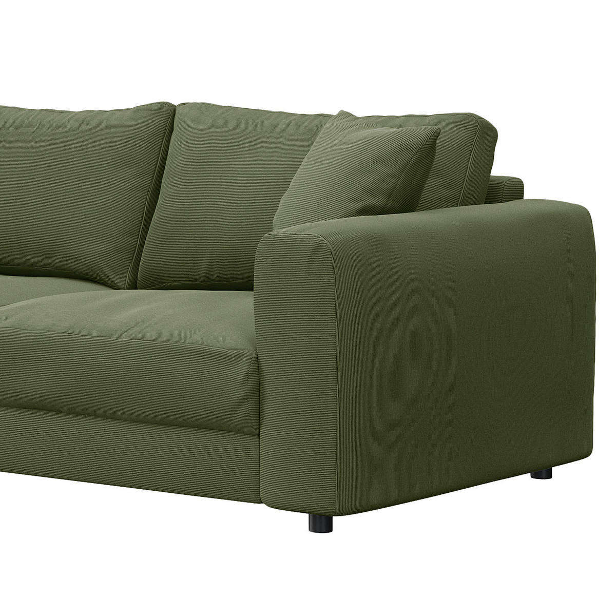 2,5-SITZER SOFA - Schwarz/Grün, Kunststoff/Textil (189/79/106cm) - home24