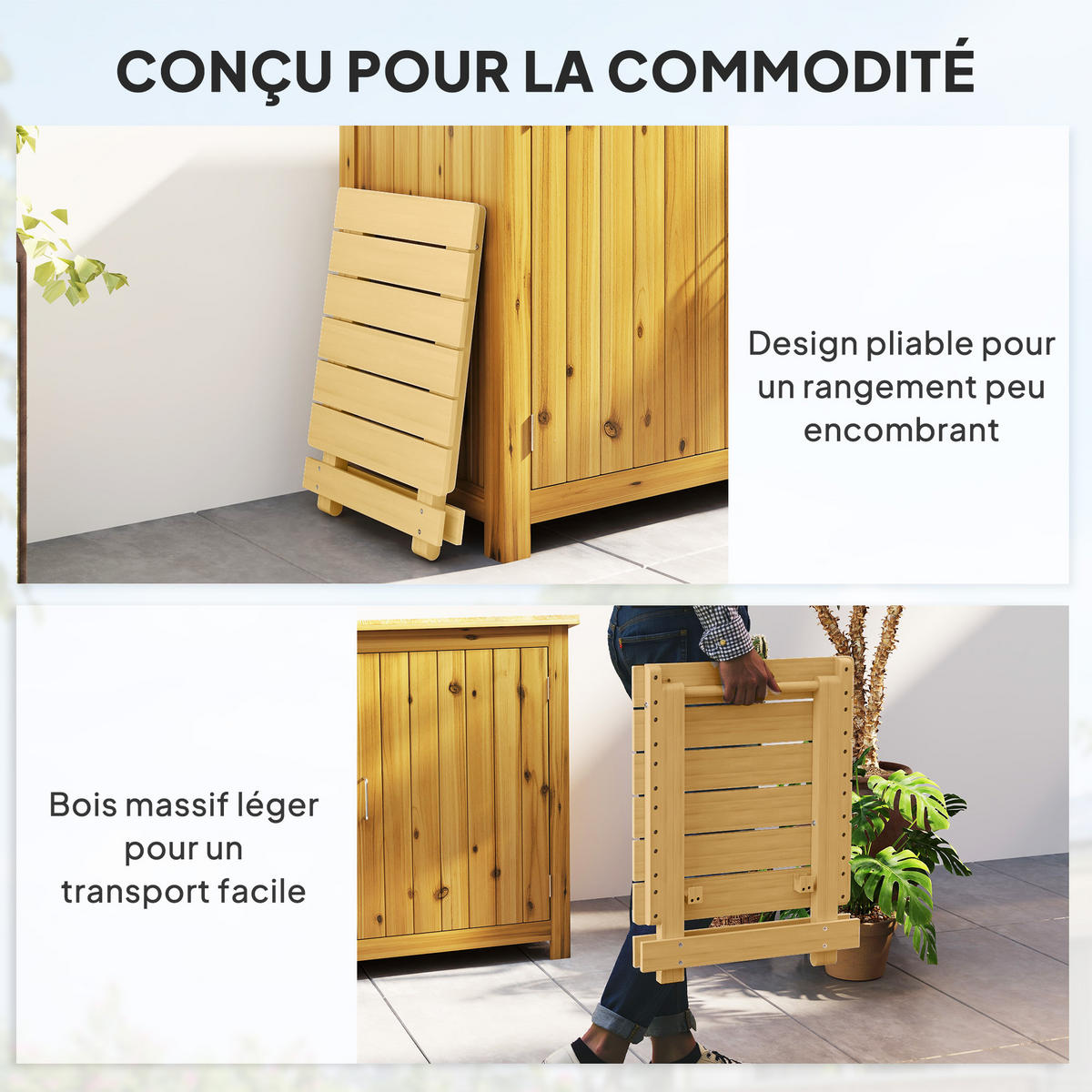 GARTENBEISTELLTISCH DE-14153 klappbar, Massivholz-Lattenrost, 40x43x40 cm Natur - Naturfarben, Holz (43/40/40cm) - ComfortXL