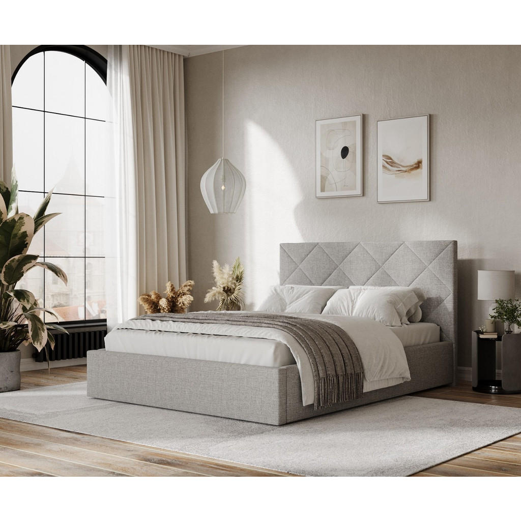 Thumbnail - AltaBeds Polsterbett, Hellgrau, Textil, Buche, Kiefer, 140x200 cm, Oeko-Tex® Standard 100, DIN EN 1021-1, Handmade in Eu...