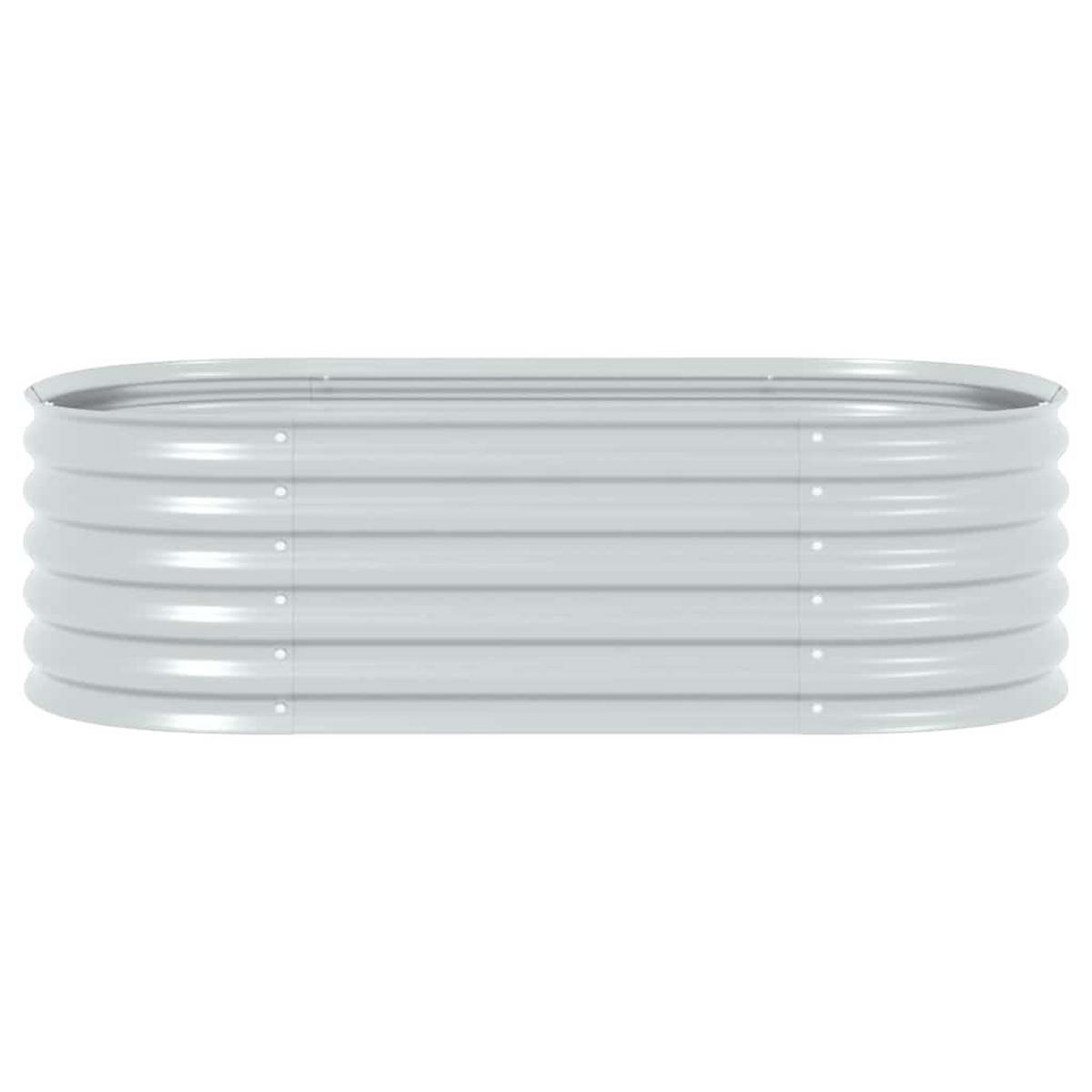 RUNDES Hochbeet für Garten BLUMO | Verzinkter Stahl | 160x80x44cm, Silber - Silberfarben, Metall (160/44/80cm) - DELUKE