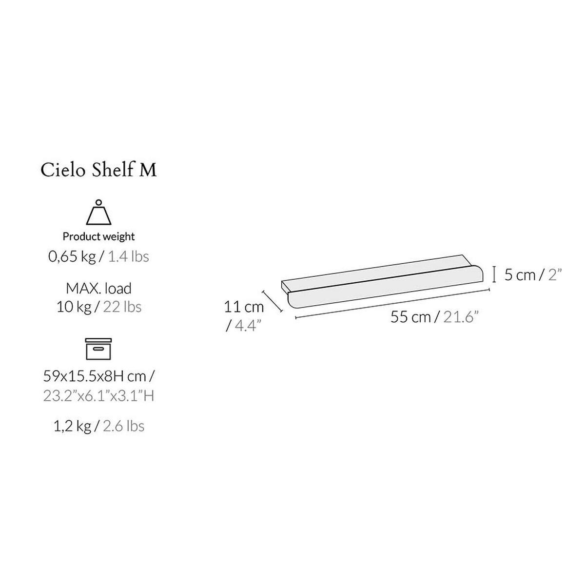WANDREGAL Cielo mittel - Schwarz, Holz (55/5/11cm) - Woodendot