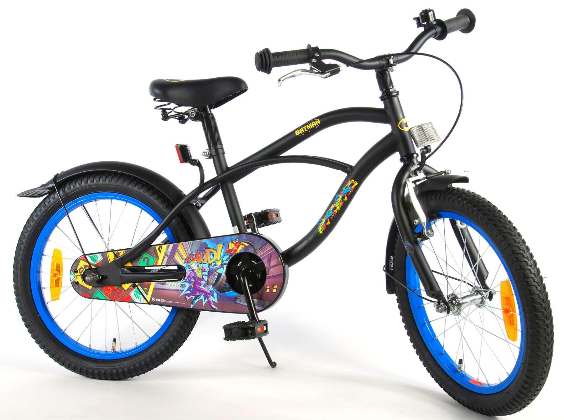 KINDERFAHRRAD Batman - Jungen - 18 Zoll - Rücktritt + Handbremse - Schwarz - Schwarz, Metall (65cm) - TPFSports