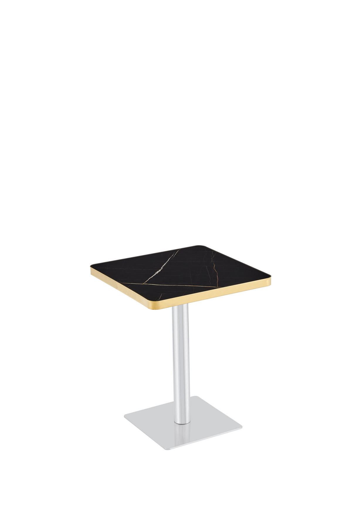 BARTISCH 60/60/74 cm mit Marmor-Optik DE-40028 Schwarz - Schwarz, Metall (60/60/74cm) - ComfortXL