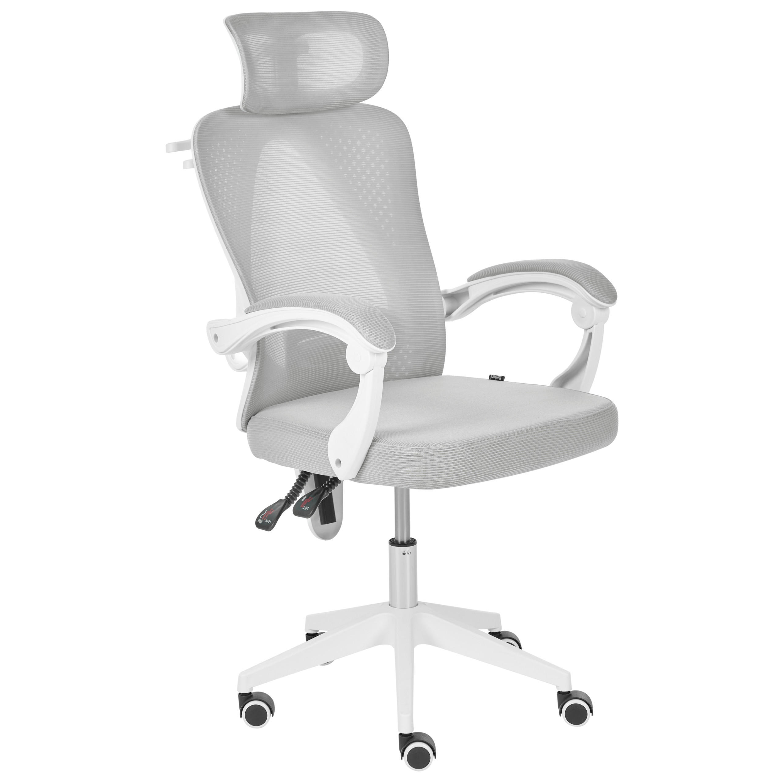 BÜROSTUHL Hellgrau Seranev - Weiß/Grau, Textil (60/115/60cm) - Beliani