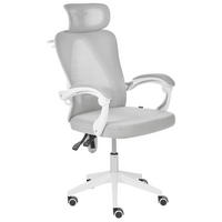 BÜROSTUHL Hellgrau Seranev - Weiß/Grau, Textil (60/115/60cm) - Beliani