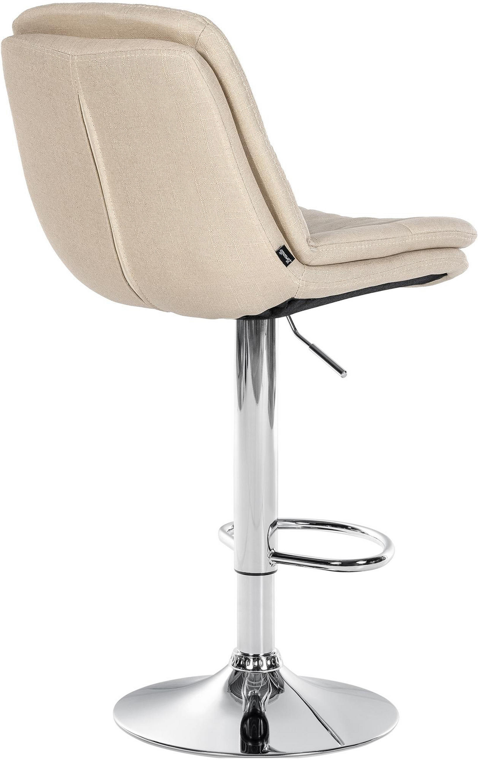 BARHOCKER Laura Stoff chrom creme - Chromfarben/Naturfarben, Textil/Metall (46/113/54cm) - TPFLiving
