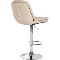 BARHOCKER Laura Stoff chrom creme - Chromfarben/Naturfarben, Textil/Metall (46/113/54cm) - TPFLiving
