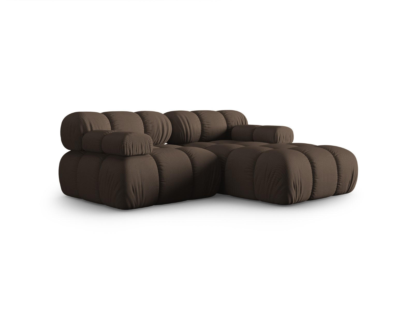 ECKSOFA modular rechts Bellis aus 3D-Stoff braun 3 Sitzplätze - Braun, Textil (155/188cm) - Micadoni