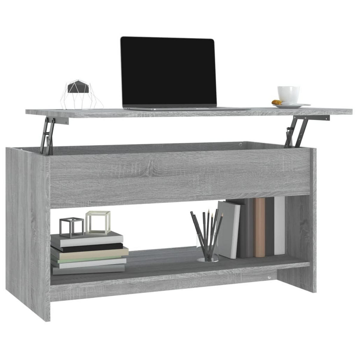 COUCHTISCH Grau Sonoma 102x50x52,5 cm Holzwerkstoff - Grau, Holzwerkstoff (102/50/52.5cm) - furnicato