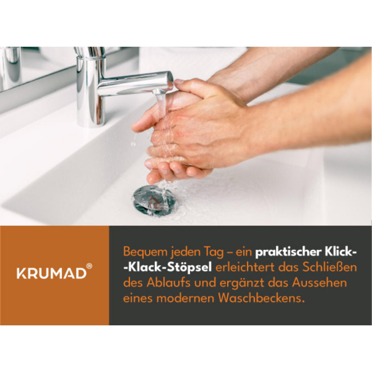 WASCHBECKENSTÖPSEL - Silberfarben, Metall (5/10/10cm) - KRUMAD
