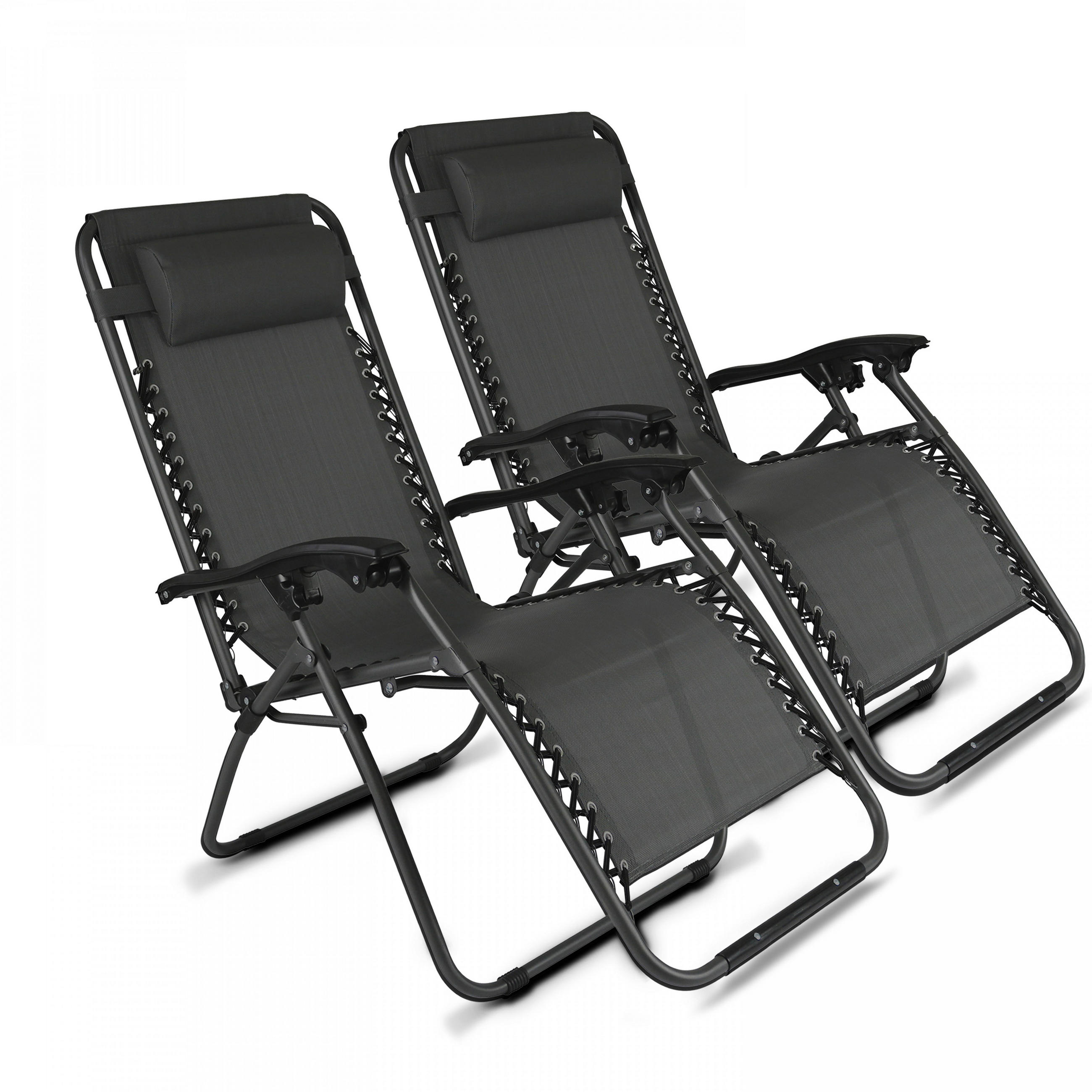 LOUNGESESSEL 2-tlg., Grau - Grau, Metall (160/110/65cm) - Oviala