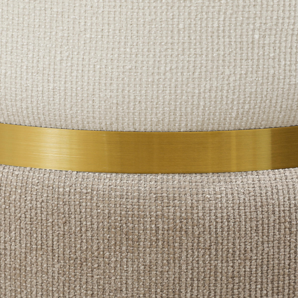 HOCKER Mit Stauraum DE-07150 zweifarbig, mit Metallring Cremeweiß - Creme, Textil (36/44/36cm) - ComfortXL