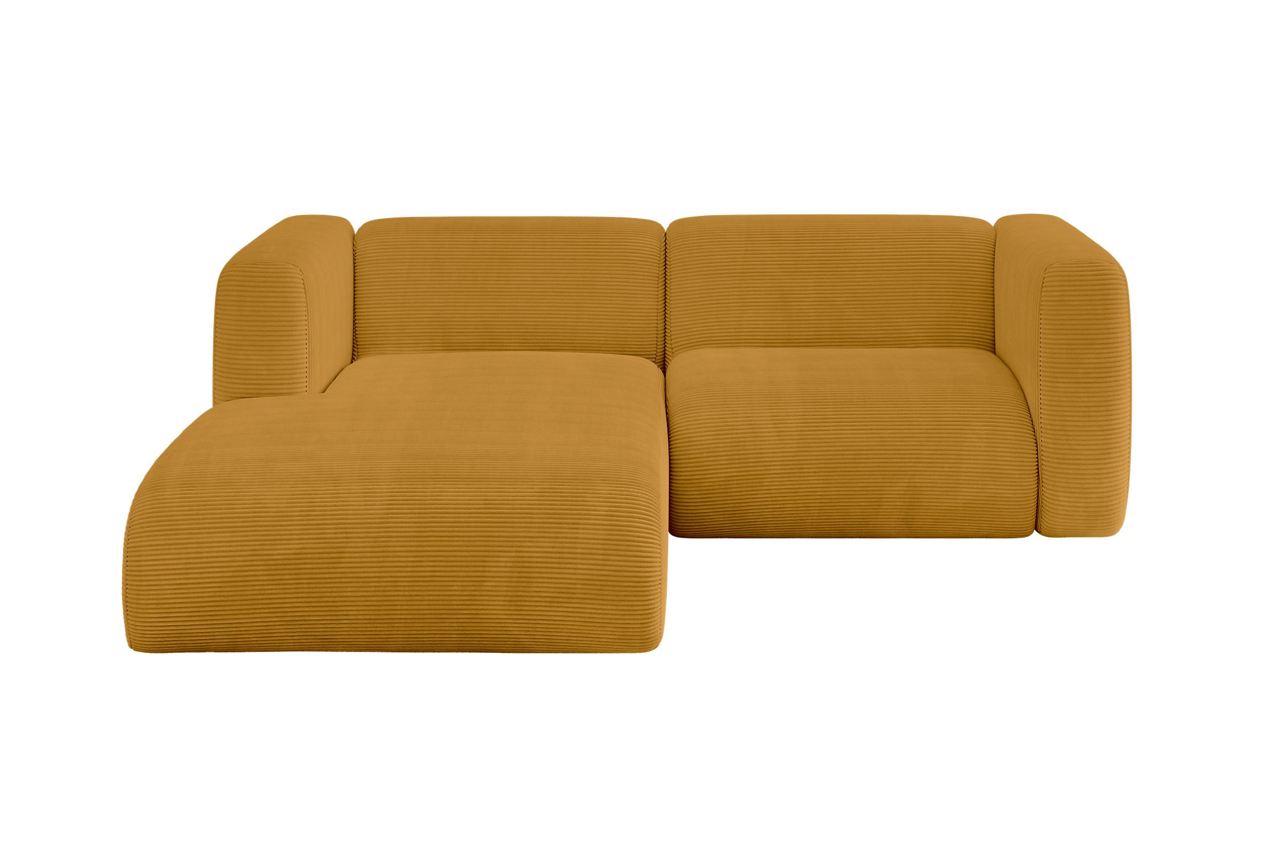 ALTDECOR ROHOVÁ SEDAČKA S LEVOU OTOMANOU MIRA-L1 227x179x89 Hořčicově žlutá Manšestr