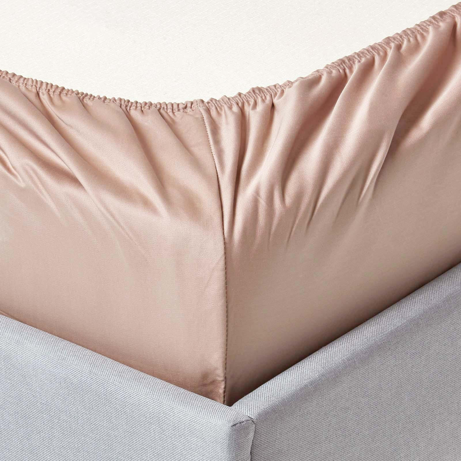 PERKAL-SPANNBETTLAKEN, Ägyptische Baumwolle, Fadendichte 1000 - Beige, Textil (160/200cm) - Homescapes