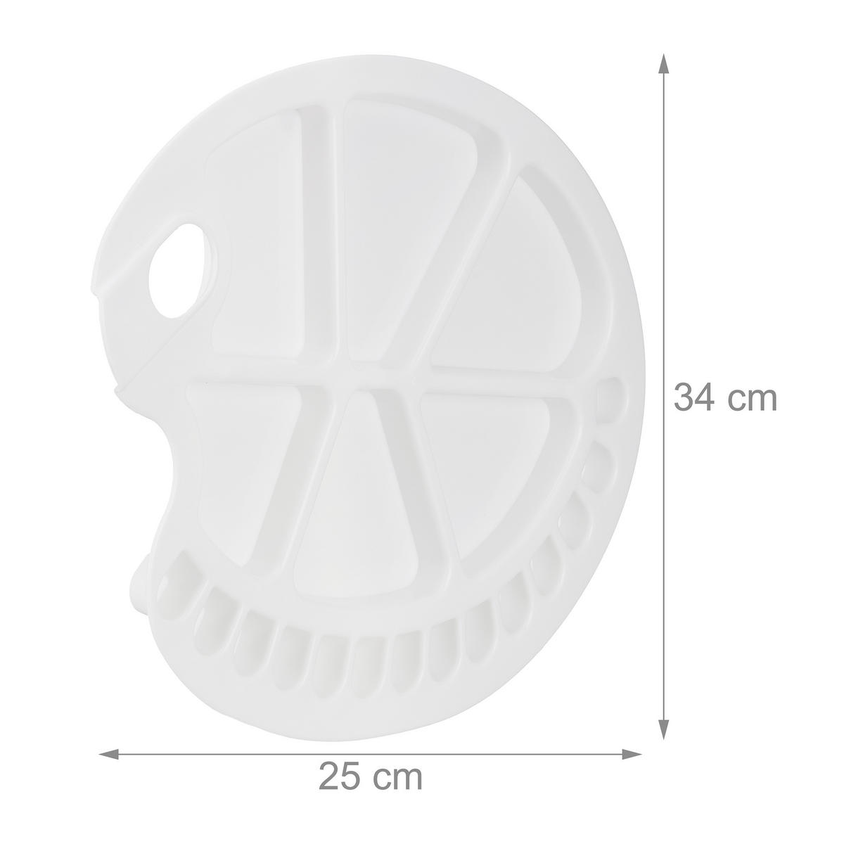 MISCHPALETTE - Weiß, Kunststoff (34/1.5/25cm) - Relaxdays