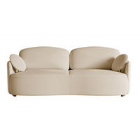 SOFA Raviolo Hellbeige mit Bouclé-Bezug - Ecru/Schwarz, Kunststoff/Textil (230/95/103cm) - Selsey