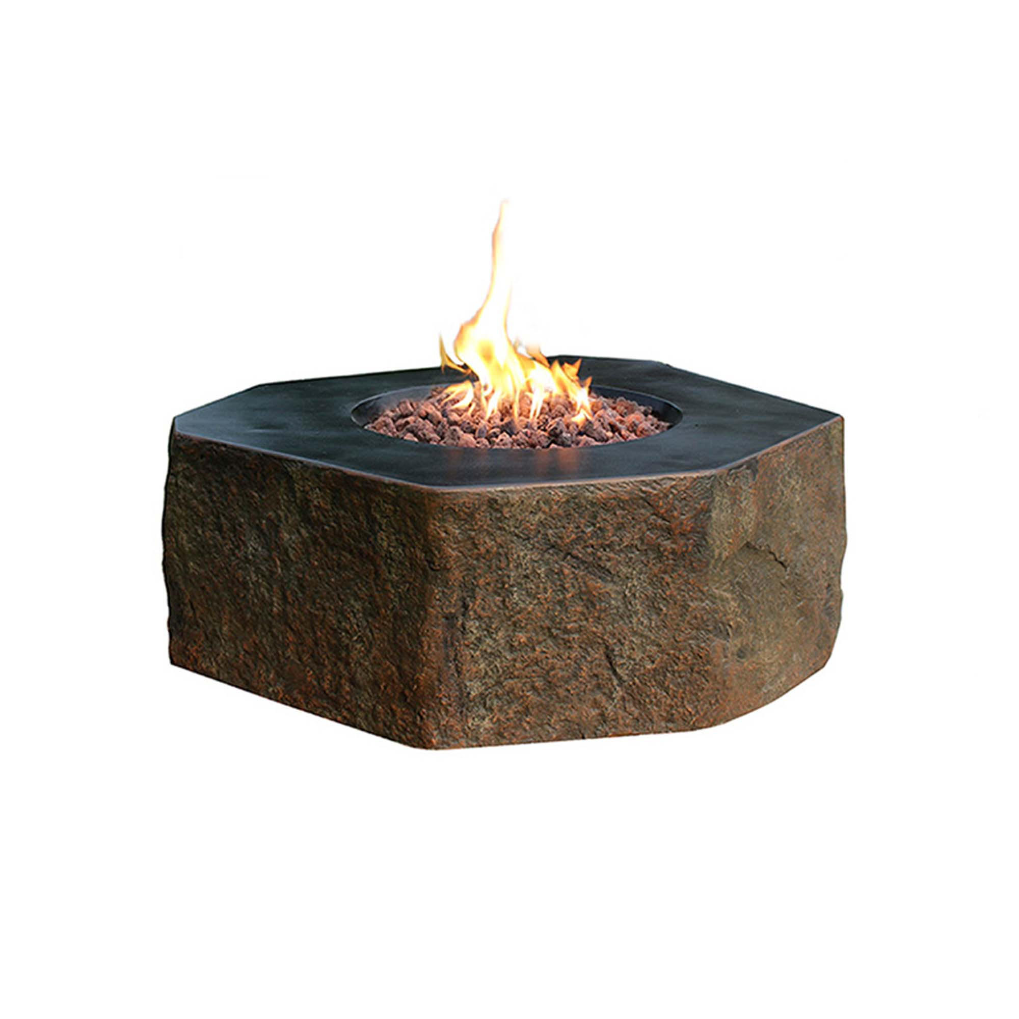 FEUERSTELLE Dukono in Basalt-Optik aus Faserbeton - Dunkelgrau, Stein (102/44/108cm) - Elementi