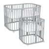 BABYBETT GREY, 7in1 mit Matratze - Grau, Holz (73/123cm) - waldin