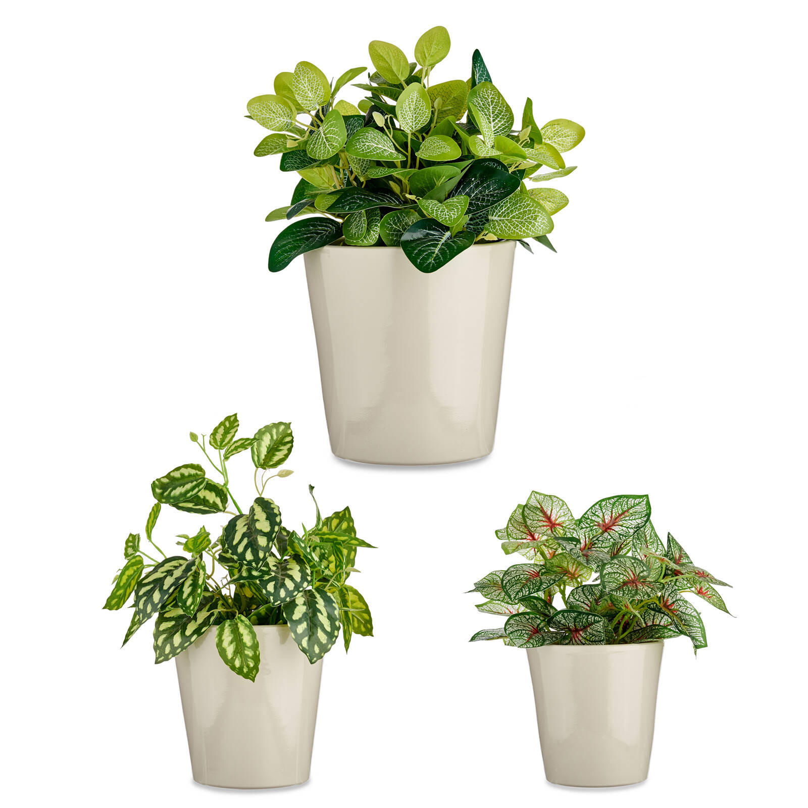 BLUMENTÖPFE Keramik Conical 3er-Set - Grau, Keramik (22.5/21cm)