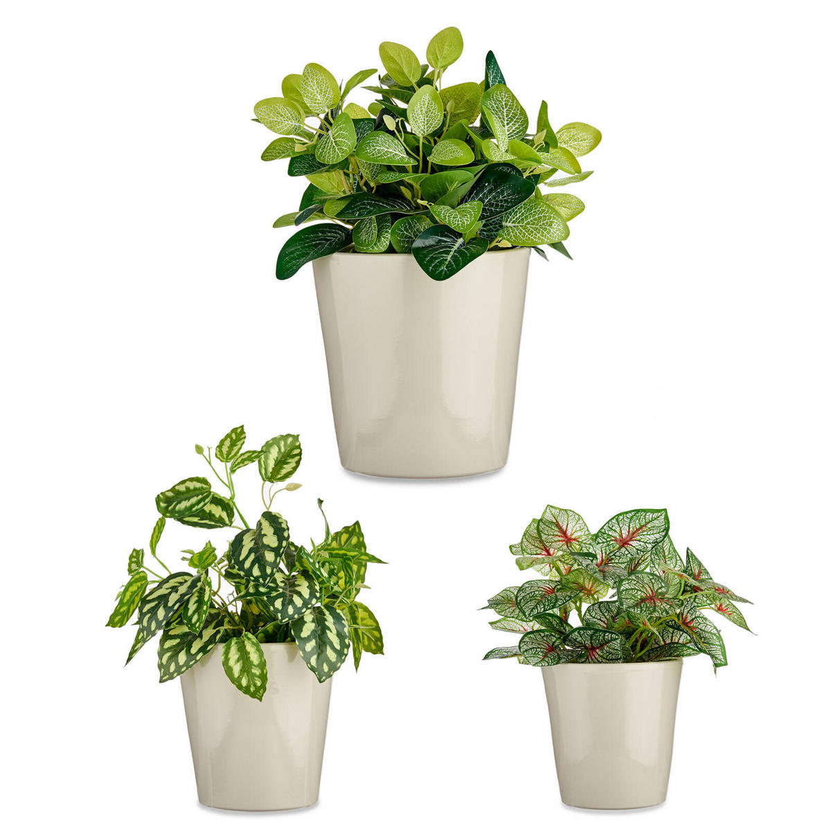 BLUMENTÖPFE Keramik Conical 3er-Set - Grau, Keramik (22.5/21cm)