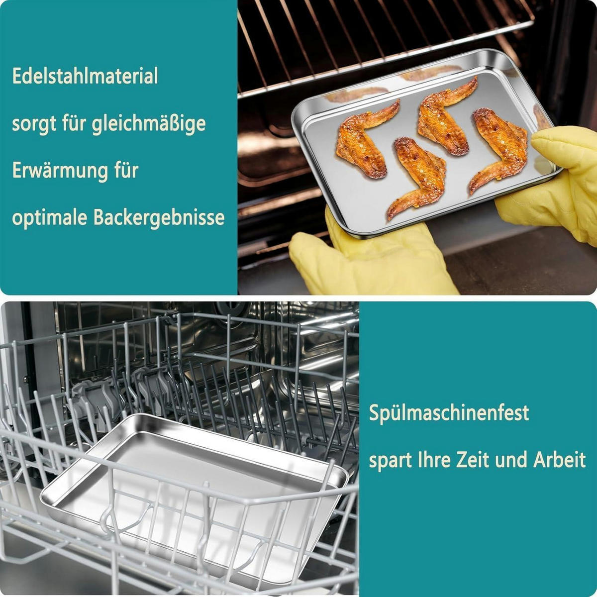 BACKBLECH Edelstahl 23,7 x 17,7 x 2,5 cm - Silberfarben, Metall (17.7/2.5/23.7cm)