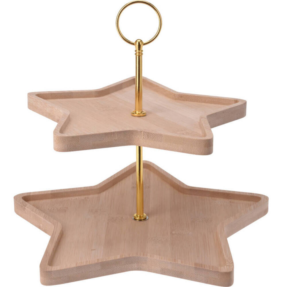 ETAGERE Sternform 25 cm - Braun, Naturmaterialien (27/25/27cm) - Excellent Houseware