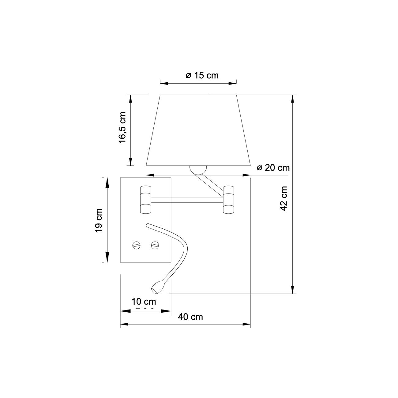 WANDLEUCHTE Aras, Weiß, 42cm - Weiß, Metall (20/42/40cm) - KOSILUM