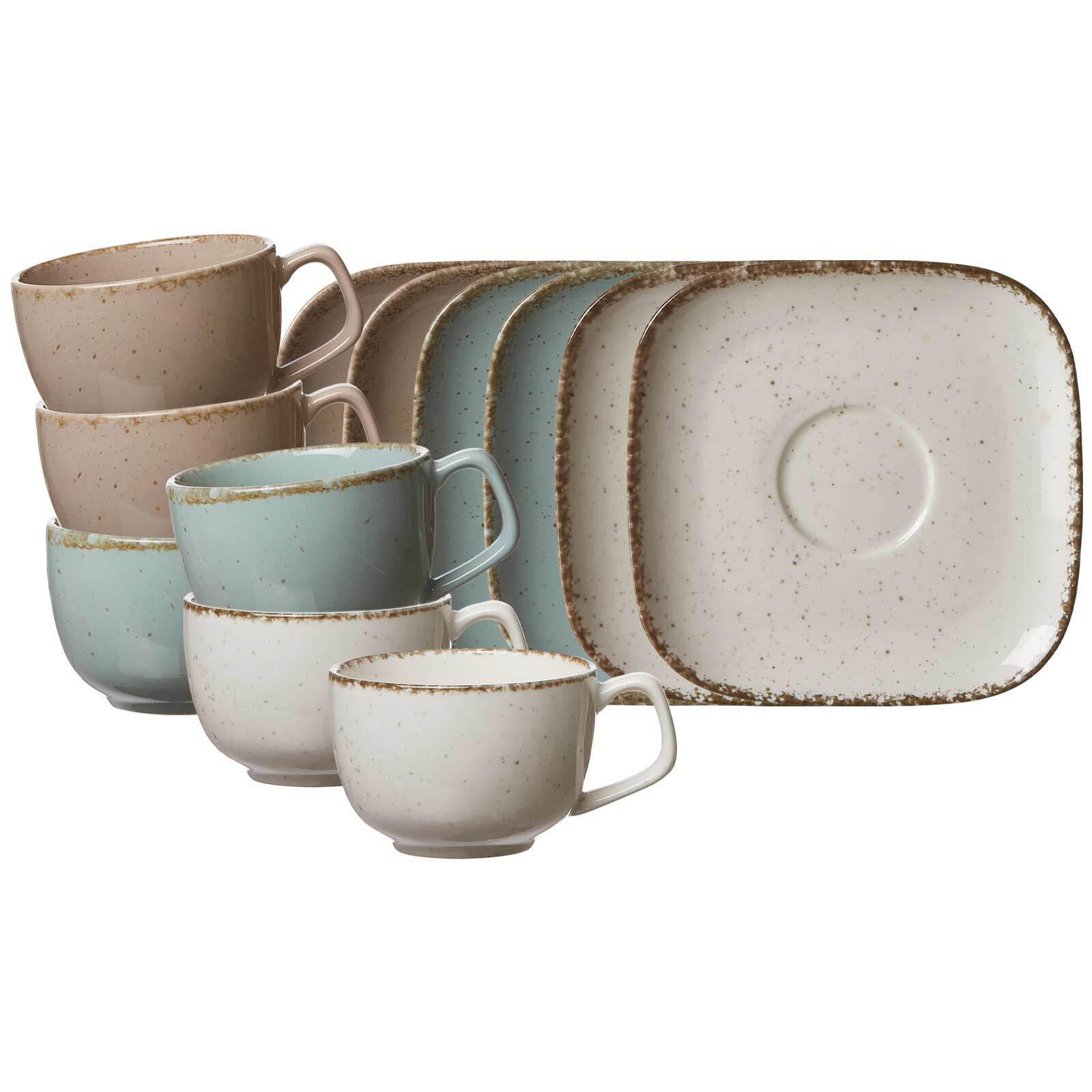 KAFFEETASSEN MIT UNTERTASSEN Casa bunt 200 ml 6er Set - Multicolor, Keramik (13.5/9/13.5cm) - Ritzenhoff Breker