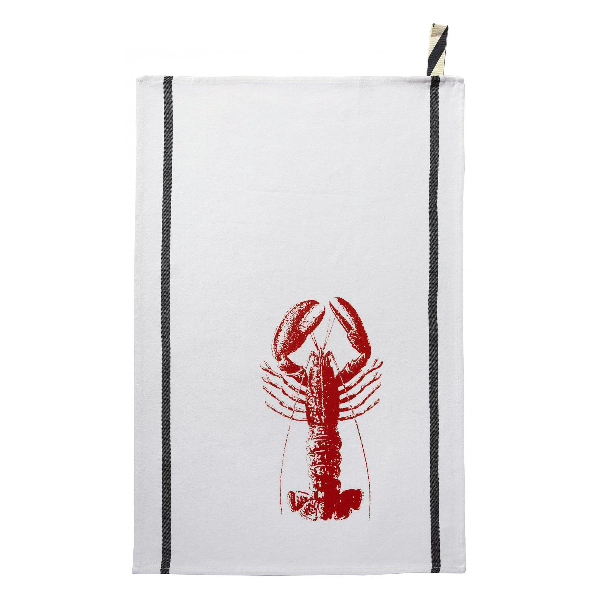KÜCHENTUCH Homard weiß/rot 50 x 70 cm - Rot/Weiß, Textil (50/50cm)