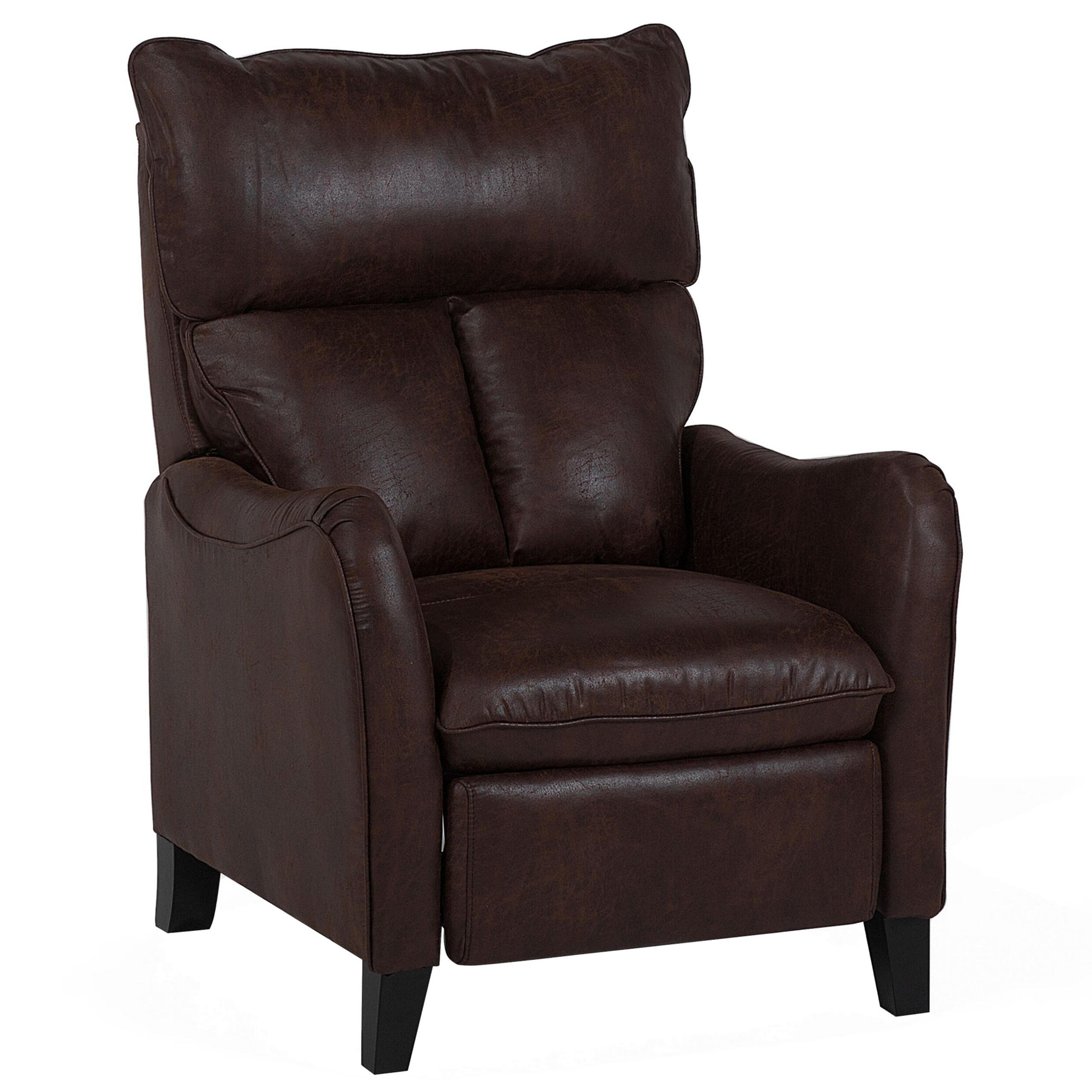 SESSEL Kunstleder Braun Royston - Braun, Holz/Textil (68/108/73cm) - Beliani